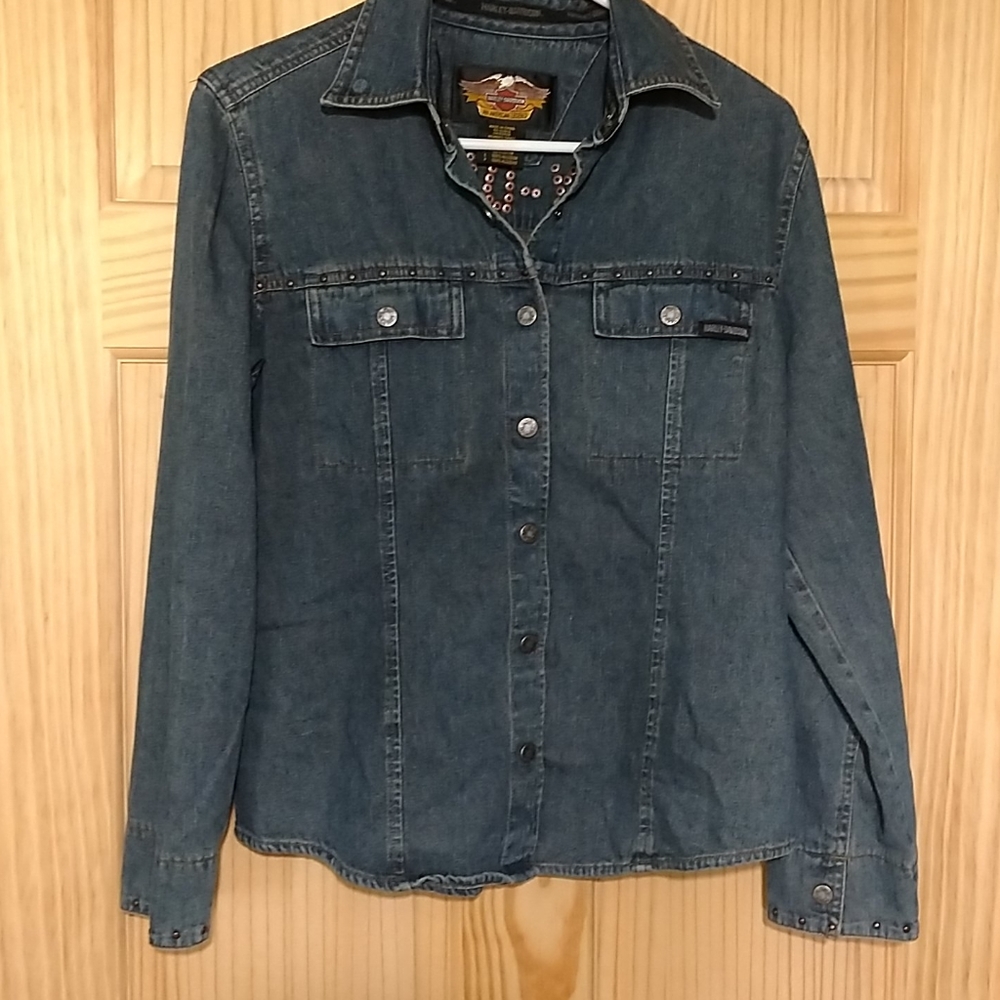 Harley-Davidson studded jean shirt